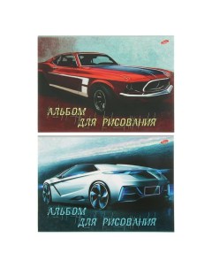 Альбом для рисования А4 40 листов на клею Спортивный авто обложка мелов Полиграф принт