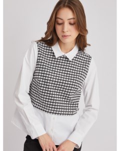 Комбинированная блузка с имитацией жилетки Zolla