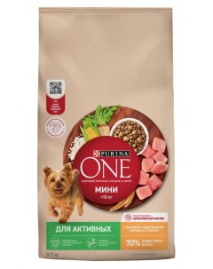 Сухой корм для собак Мини с активным образом жизни с курицей и рисом 7 кг Purina one
