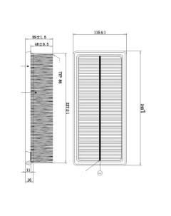 Воздушный фильтр панельный для Mitsubishi DFA2584 Double force