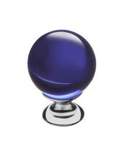 Ручка кнопка мебельная Ceramic d29 мм стеклянная синяя хром KF10 13 Кerron