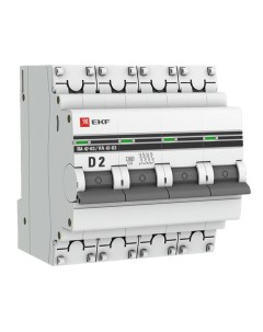 Автоматический выключатель PROxima ВА 47 63 4Р 2А тип D 4 5 кА 400 В на DIN рейку mcb4763 4 02D pro Ekf