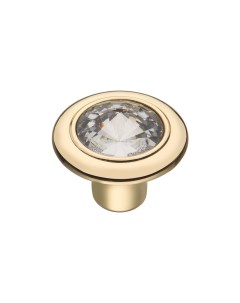Ручка кнопка мебельная Crystal d30 мм металлическая с кристаллами золото CRL35 OT Кerron