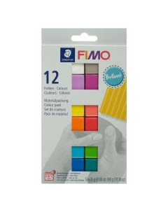 Полимерная глина запекаемая набор soft Бриллиантовые цвета 12 цветов по 25 г Fimo