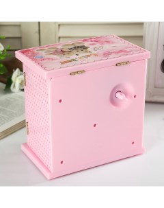 Шкатулка музыкальная Розовый шкафчик с сюрпризами 18х18х12 см Look&buy