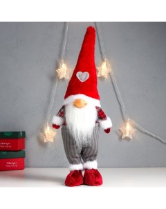 Новогодняя фигурка Дед Мороз только нос в колпаке с сердечком 7575254 16x10x43 см Nobrand