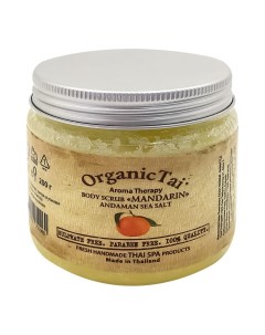 Скраб для тела с солью андаманского моря и мандарином 200г Organic tai