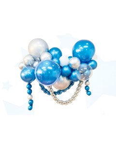 Набор для создания композиций из воздушных шаров набор 52 шт синий серебро Nobrand