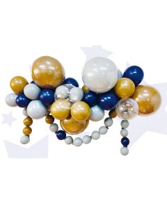 Набор для создания композиций из воздушных шаров набор 52 шт коричневый серебро синий 100622 Nobrand