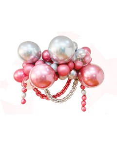 Набор для создания композиций из воздушных шаров набор 52 шт серебро розовый Страна карнавалия