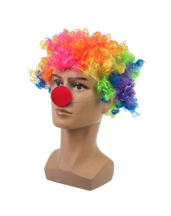 Набор клоуна парик объемный цветной носик Nobrand