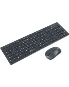 Комплект клавиатура мышь беспроводной 220M клавиатура черный мышь черный USB беспроводная slim Multi Oklick