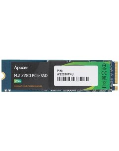 Накопитель SSD M 2 2280 AP512GAS2280P4U 1 AS2280P4U 512GB PCIe Gen3x4 NVMe 3D NAND R3500 W2300 Mb s  Apacer