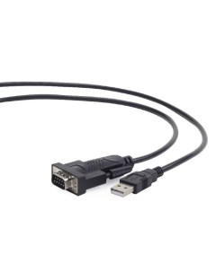 Адаптер UAS DB9M 02 USB SERIAL AM DB9M 1 5 м PL2303TA WinXP Win8 черный пакет Cablexpert