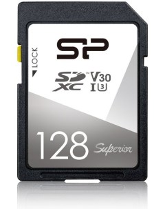 Карта памяти 128GB SP128GBSDXCV3V10 Superior SDXC Class 10 UHS I U3 V30 100 80 Mb s Silicon power
