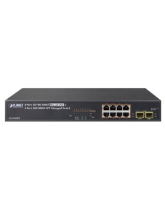 Коммутатор PoE GS 4210 8P2S управляемый IPv4 IPv6 8xGE 802 3at POE 2x100 1000X SFP 120W Planet