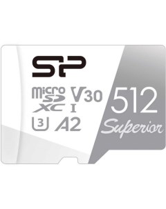 Карта памяти 512GB Superior SP512GBSTXDA2V20SP UHS I U3 сlass10 adapter Silicon power