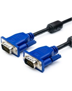 Кабель VGA AT3274 25 0м 2 феррита черно синий в пакете Atcom