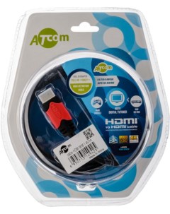 Кабель HDMI AT4944 3м red gold блистер Atcom