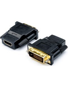 Переходник AT1208 DVI m HDMI f 24 pin черный Atcom