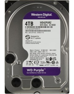 Жесткий диск 4TB SATA 6Gb s WD42PURZ WD Purple 3 5 256MB 5400rpm Western digital
