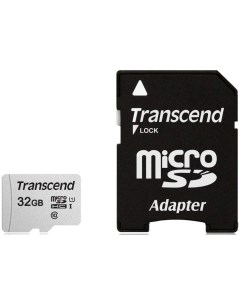 Карта памяти MicroSDHC 32GB TS32GUSD300S A Class 10 U1 300S адаптер Transcend