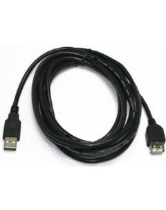 Кабель интерфейсный USB 2 0 удлинитель AM AF 4 5 м Pro экран черный пакет Cablexpert