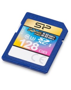 Карта памяти 128GB SP128GBSDXCU3V10 SDXC Class 10 Superior Pro UHS I U3 90 80 MB s Silicon power