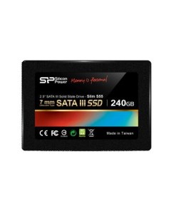 Накопитель SSD 2 5 SP240GBSS3S55S25 Slim S55 240GB Phison PS3108 SATA 6Gb s 550 450MB s MTBF 1 5M 7m Silicon power