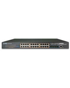 Коммутатор SGS 6341 24P4X Layer 3 24 Port 10 100 1000T 802 3at PoE 4 Port 10G SFP Stackable Managed  Planet