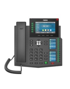 Телефон VoiceIP X6U 20 линий SIP 2х10 100 1000 осн цветной дисплей 480x272 записная нкига на 2000 IP Fanvil