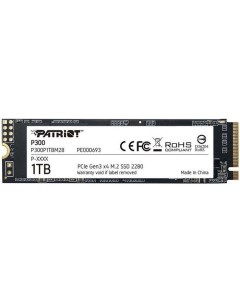 Накопитель SSD M 2 P300P1TBM28 1 0TB PCI E 3 0 x4 up to 2100 1650MBs 290000 IOPs 3D TLC SMI2263XT TB Patriot memory