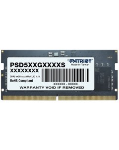 Модуль памяти SODIMM DDR5 16GB PSD516G480081S PC5 38400 4800MHz CL40 1 1V RTL Patriot memory