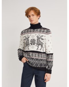 Вязаный свитер из акрила со скандинавским узором с оленями Zolla