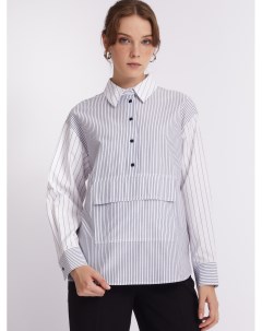 Блузка анорак с узором в полоску и накладным карманом Zolla