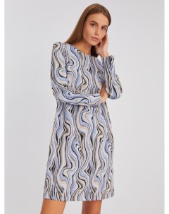 Трикотажное платье длины мини с абстрактным узором в полоску Zolla