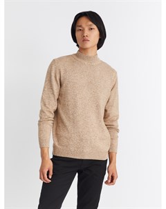 Вязаный свитер из хлопка с воротником полустойкой и длинным рукавом Zolla