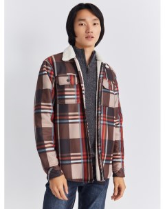 Утеплённая куртка рубашка с узором в клетку и флисовой подкладкой Zolla