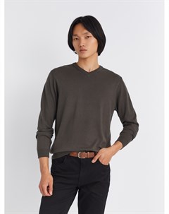 Шерстяной трикотажный пуловер с треугольным вырезом и длинным рукавом Zolla