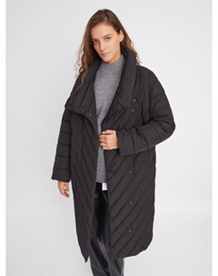 Тёплая стёганая куртка пальто с высоким воротником Zolla