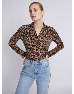 Трикотажная блузка с длинным рукавом и леопардовым принтом Zolla