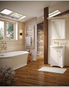 Мебель для ванной комнаты Мерида 55 см напольная белая Runo