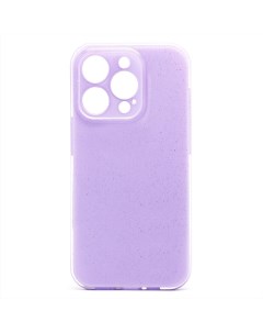 Чехол iPhone 14 Pro силиконовый с блестками 3 светло фиолетовый Promise mobile