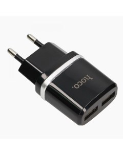 Сетевое зарядное устройство C12 2 USB 2 4 А черный Hoco