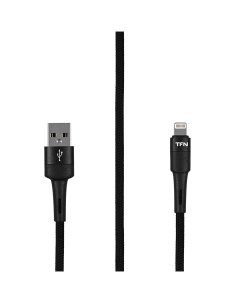 Кабель Envy USB Lightning нейлон 2A 1 2 м черный Tfn