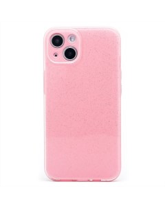 Чехол iPhone 13 силиконовый с блестками 3 светло розовый Promise mobile