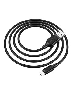 Дата кабель BX42 USB Micro USB силикон 2 4A 1 м Black повреждена упаковка Borofone