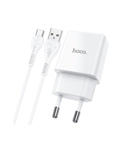 Сетевое зарядное устройство N9 USB 2 1 А кабель Type C 1 м белый Hoco