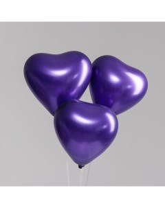 Шар латексный сердце 12 перламутровый набор 100 шт цвет фиолетовый Neotex co