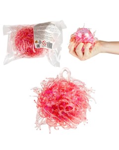 Игрушка антистресс Жмяка Шар с мелкими шариками розовый 8 см 1toy